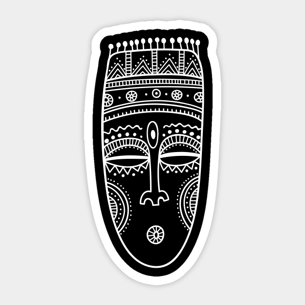 Tribal mask White Sticker by yuliia_bahniuk